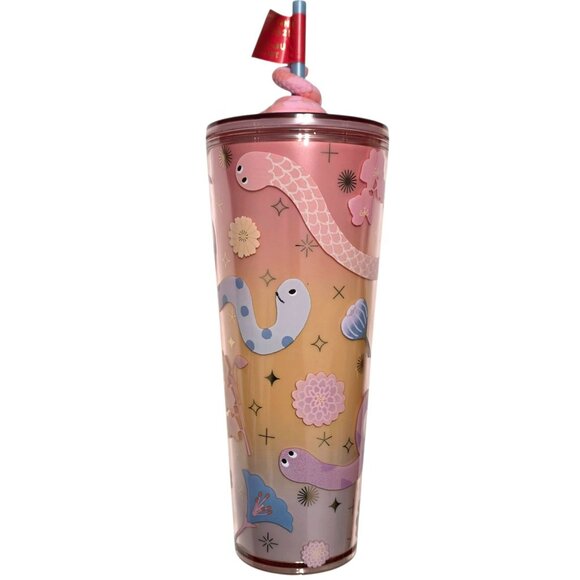 New Starbucks Cute Snake Tumbler Pastel 2025 Lunar New Year Cold Cup Mug 24oz - Picture 7 of 12